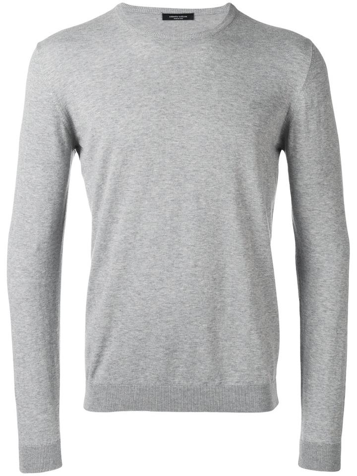 Plain Sweatshirt - Men - Cotton - 52, Grey, Cotton, Roberto Collina