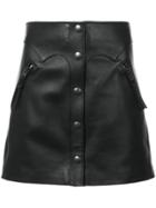 Coach High-waist Leather Skirt - Black