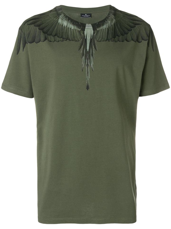 Marcelo Burlon County Of Milan Bird Printed T-shirt - Green