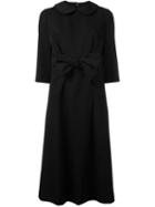 Comme Des Garçons Comme Des Garçons Front Bow Midi Dress, Women's, Size: Medium, Black, Cupro/wool