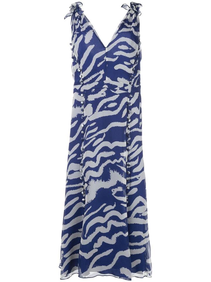 Prabal Gurung V Neck Shoulder Detail Dress - Blue