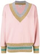 Essentiel Antwerp V-neck Jumper - Pink & Purple