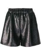 Styland Sequin Short Shorts - Black