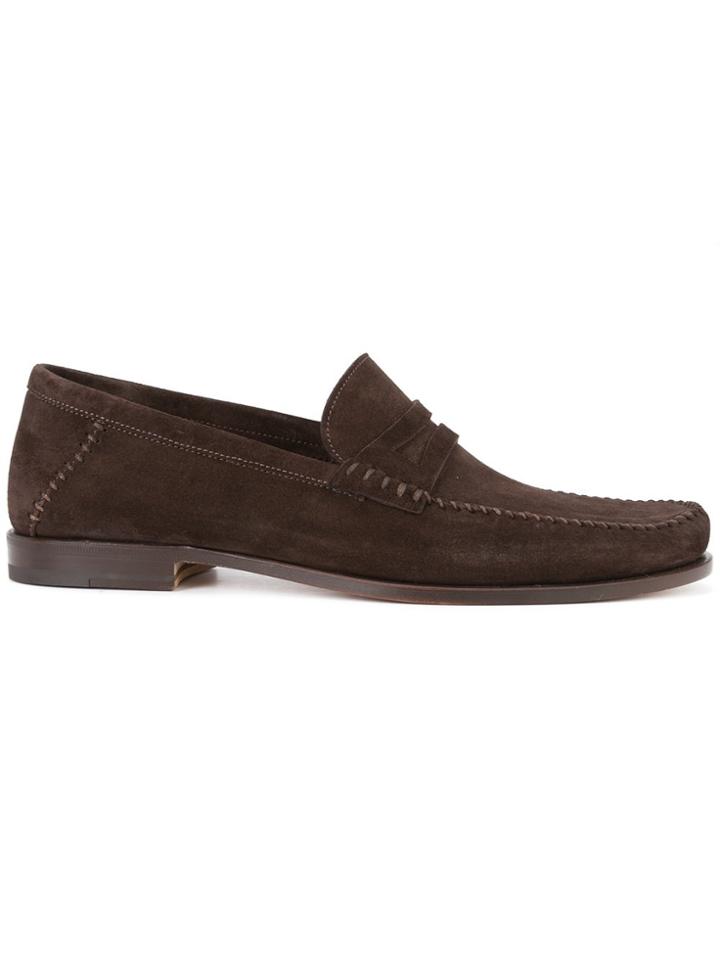 Santoni Brock Penny Loafers - Brown