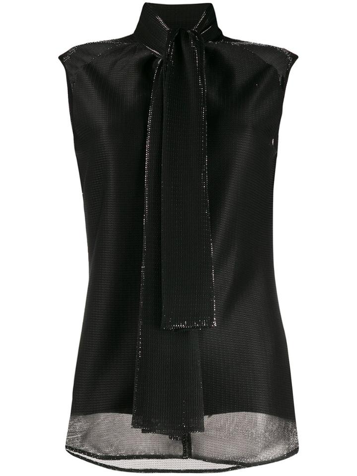Balmain Metallic Bow Detail Blouse - Black