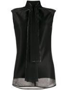 Balmain Metallic Bow Detail Blouse - Black