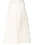 Fendi Belted Flared Midi Skirt - White