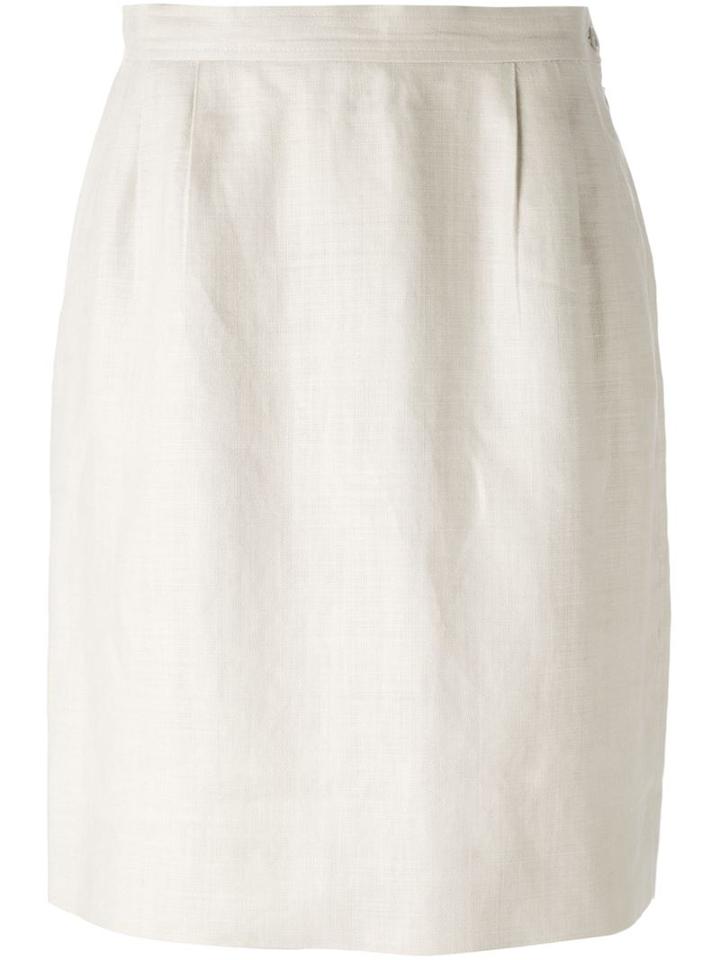 Yves Saint Laurent Vintage High Waisted Skirt, Women's, Size: 40, Nude/neutrals