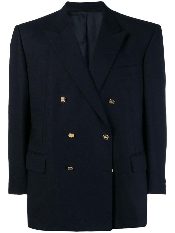 Burberry Vintage 1980's Double Breasted Jacket - Blue