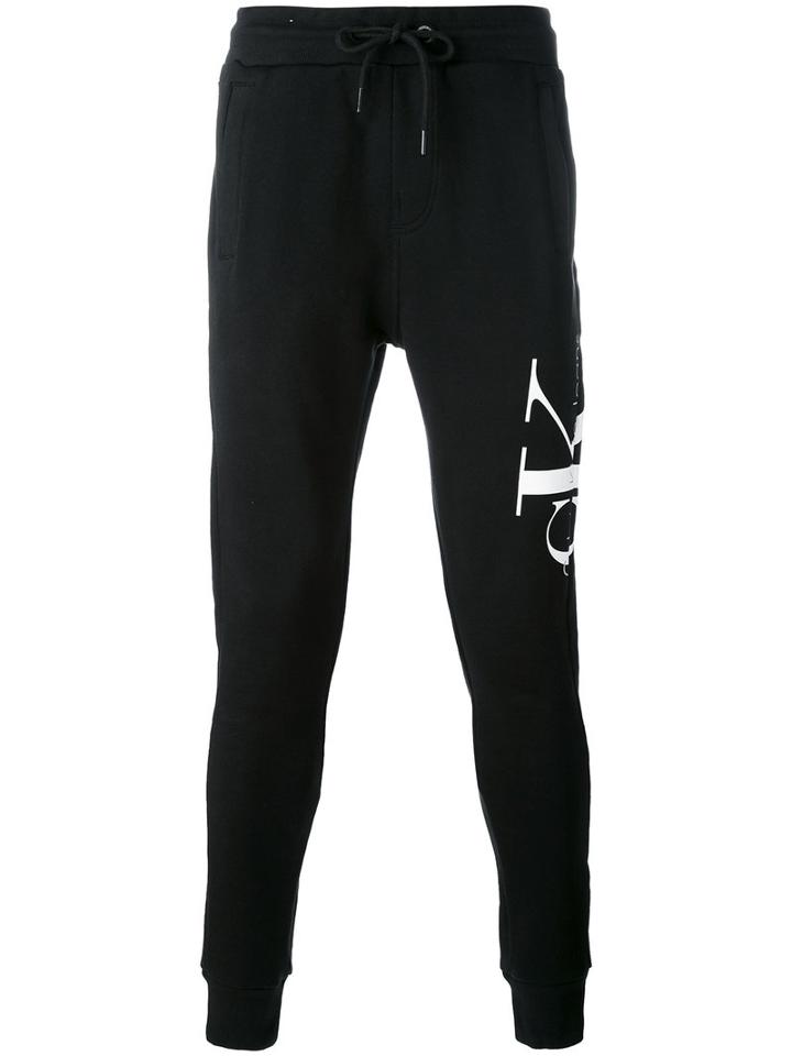 Branded Sweatpants - Men - Cotton/spandex/elastane - L, Black, Cotton/spandex/elastane, Calvin Klein Jeans