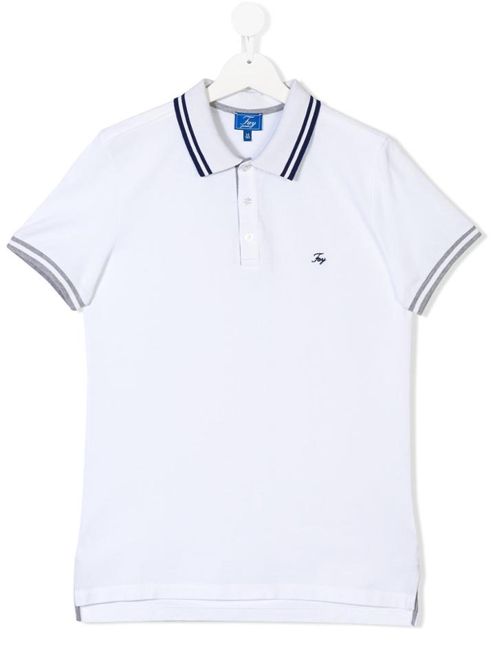 Fay Kids Teen Short-sleeved Polo Shirt - White
