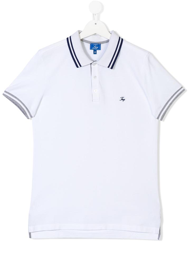 Fay Kids Teen Short-sleeved Polo Shirt - White