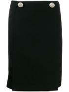 Prada Straight Panelled Skirt - Black