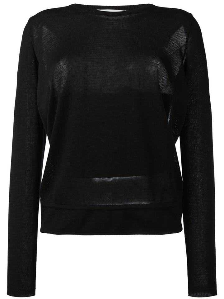Io Ivana Omazic Open Back Knit Top, Women's, Size: 40, Black, Silk/viscose