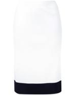 Loveless - Contrast Hem Skirt - Women - Nylon/rayon - 9, White, Nylon/rayon