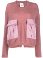Semicouture Pocket-detail Knit Sweater - Pink