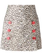 Dolce & Gabbana Printed Mini Skirt, Women's, Size: 42, Nude/neutrals, Polyester/silk/polyamide/silk