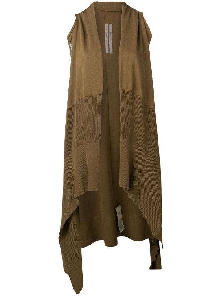 Rick Owens Longline Ribbed Panel Cardigan - Green