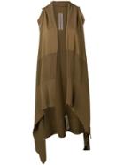 Rick Owens Longline Ribbed Panel Cardigan - Green