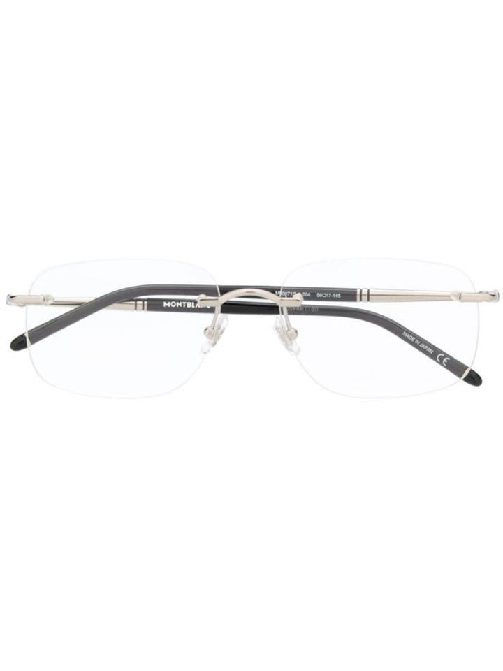 Montblanc Square-frame Glasses - Silver