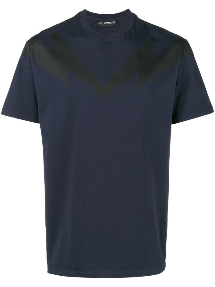 Neil Barrett - Bolt To Bolt T-shirt - Men - Cotton - Xl, Blue, Cotton