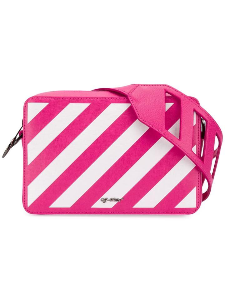 Off-white Striped Belt Bag - Pink