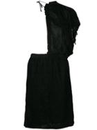 Comme Des Garçons Vintage Ruffled Fitted Dress - Black