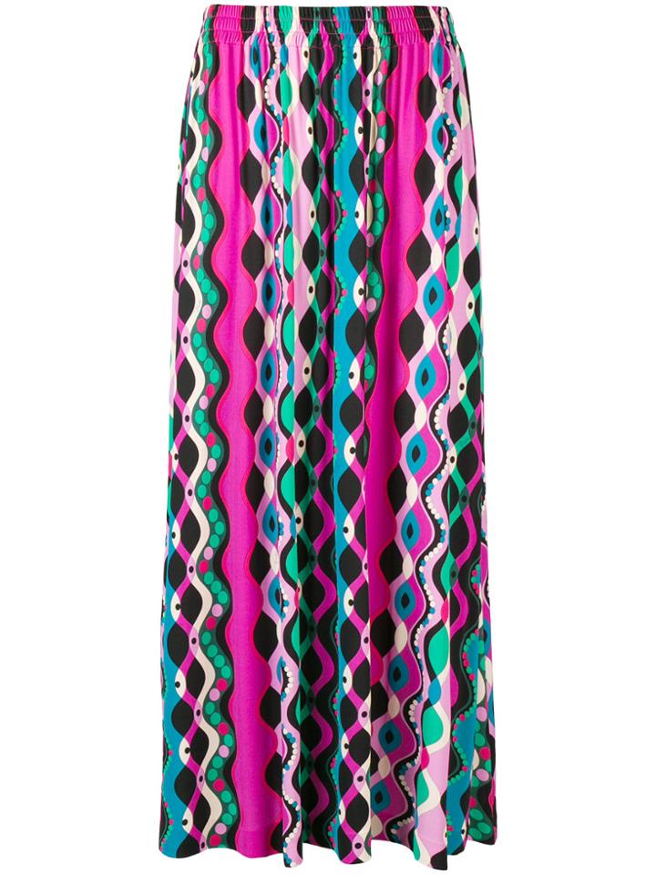 Emilio Pucci Abstract Print Midi Skirt - Multicolour