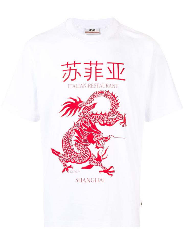 Gcds Shangai Print T-shirt - White