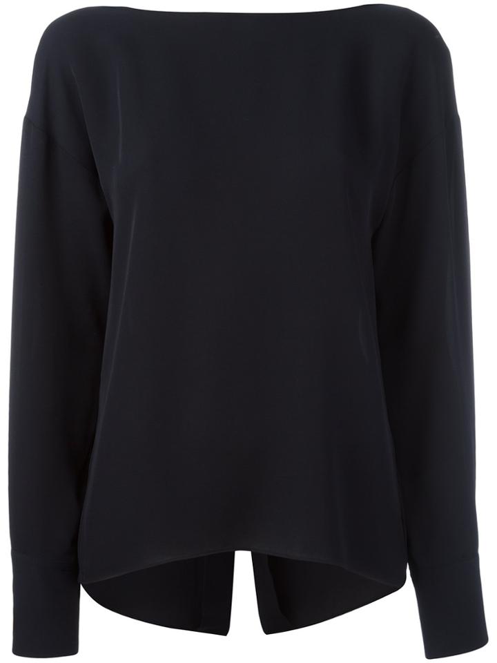 Theory Open Back Blouse - Blue