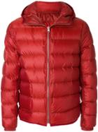 Ten-c Hooded Quilted Jacket - Red