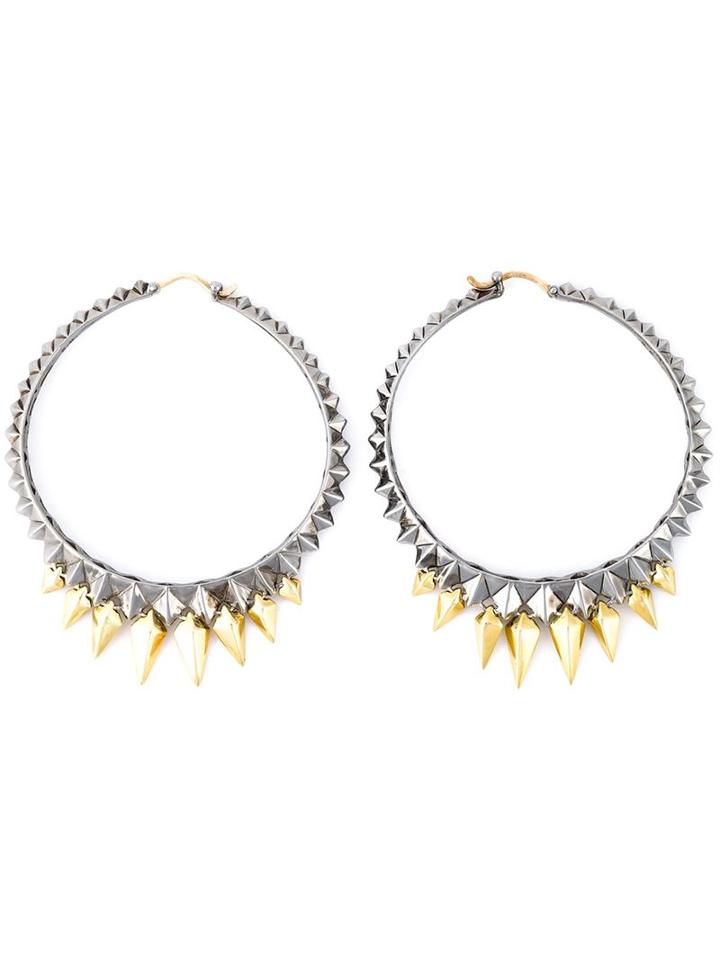 Stephen Webster Studded Hoop Earrings, Women's, Metallic, Silver/rhodium/14kt Gold