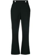Msgm High-waisted Button Trousers - Black