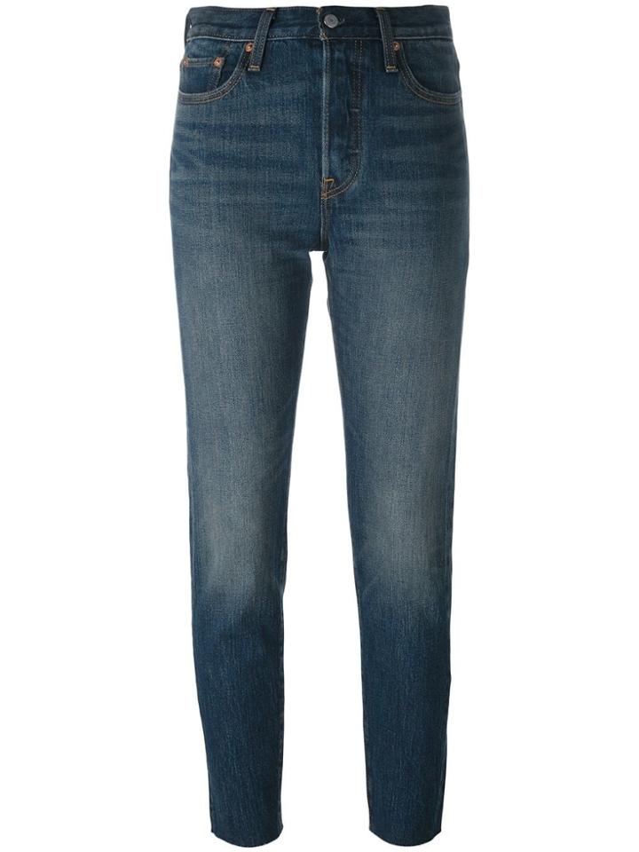 Levi's Straight Leg Cropped Jeans - Blue