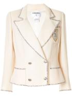 Chanel Pre-owned Logo Double-breasted Blazer - Pink