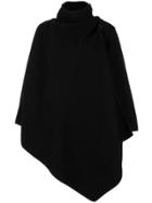 Chloé Asymmetric Draped Coat - Black