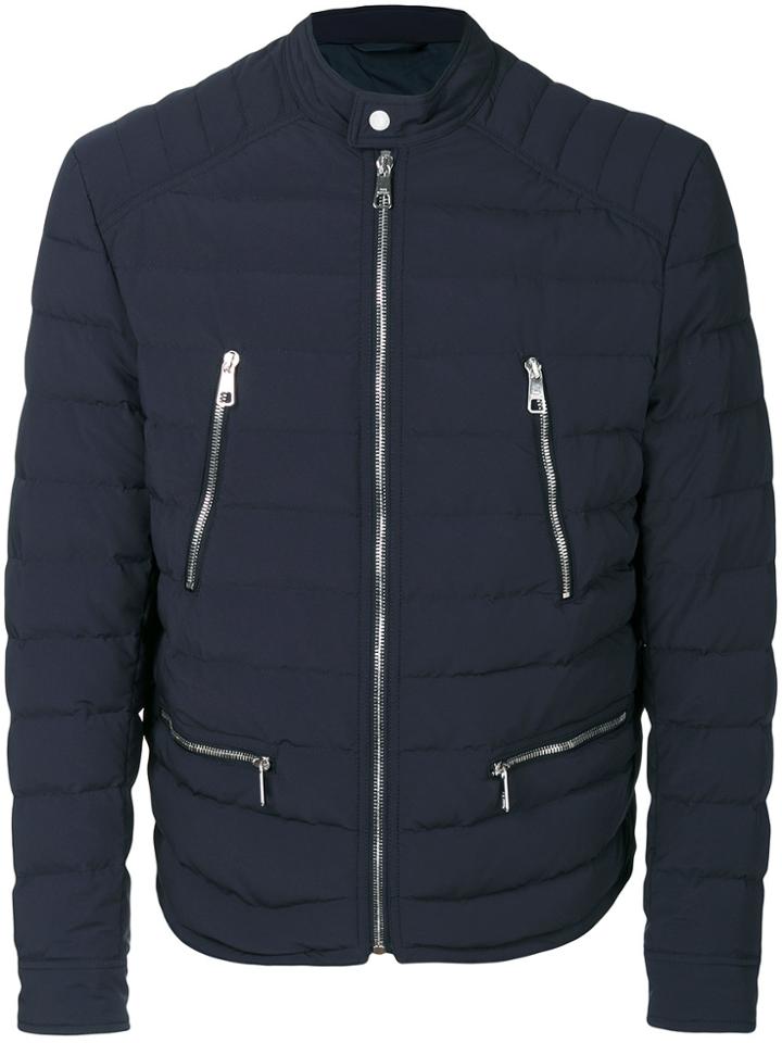Neil Barrett Padded Biker Coat - Blue