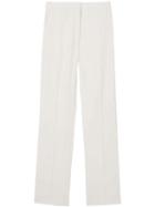 Burberry Satin Stripe Detail Wool Tailored Trousers - White