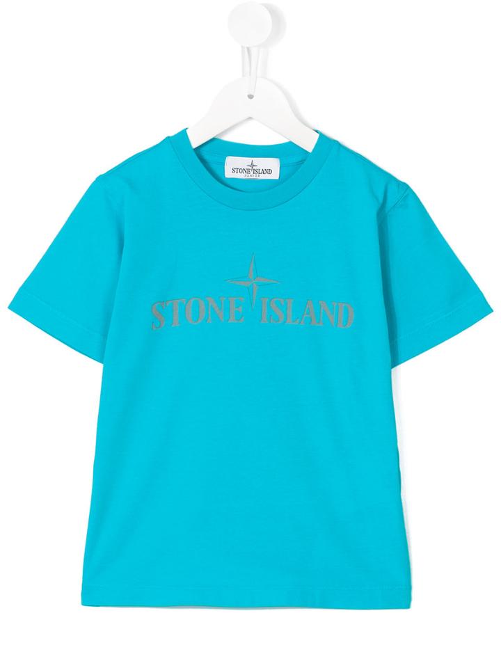 Stone Island Junior - Logo Print T-shirt - Kids - Cotton - 2 Yrs, Blue