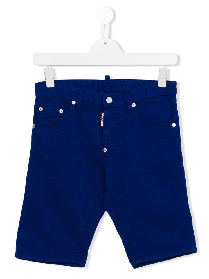 Dsquared2 Kids Knee Length Denim Shorts, Boy's, Size: 14 Yrs, Blue