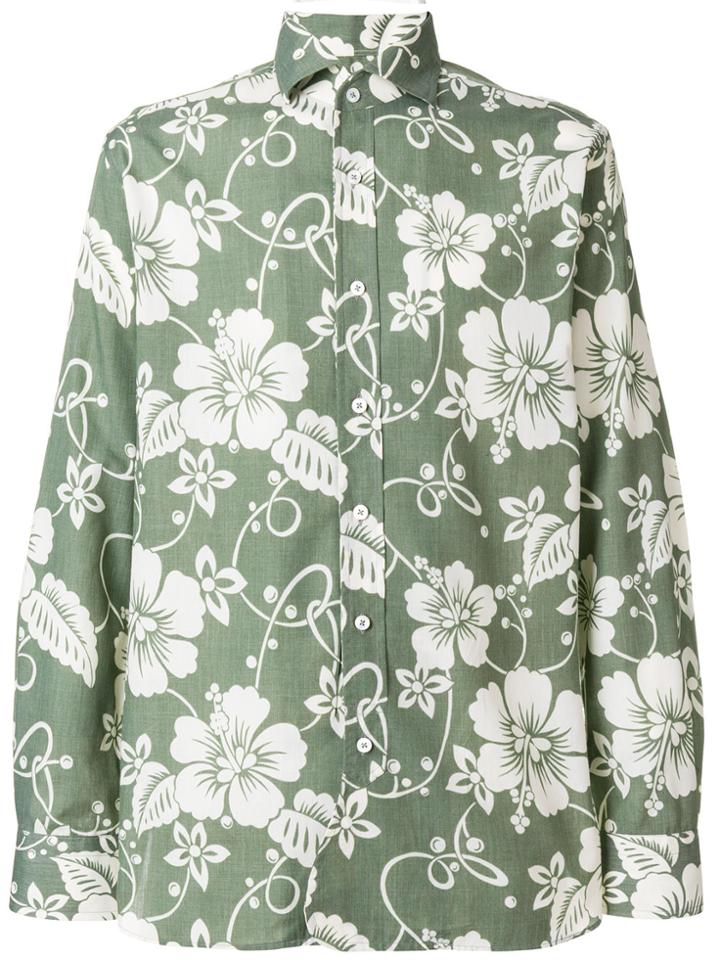 Doppiaa Floral Print Shirt - Green