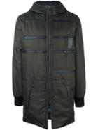 Letasca Zip Detail Hooded Coat, Men's, Size: Medium, Green, Polyester