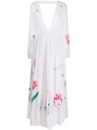 Mira Mikati Floral Print Maxi Dress - White