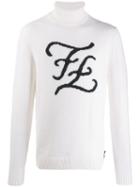 Fendi Ff Logo Jumper - White