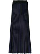 Kenzo Striped Pleated Skirt - Black