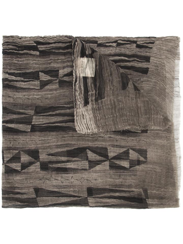 Uma Wang Geometric Pattern Scarf - Brown