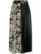 Junya Watanabe Floral Panel Pleated Skirt - Black