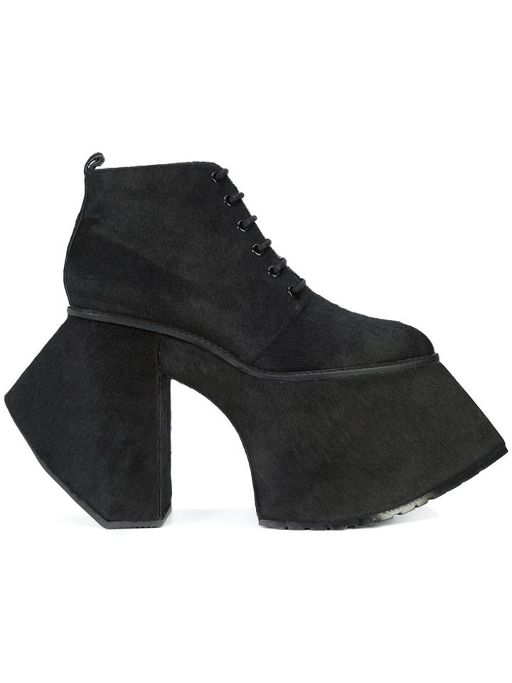 Robert Wun Lace-up Platform Ankle Boots - Black