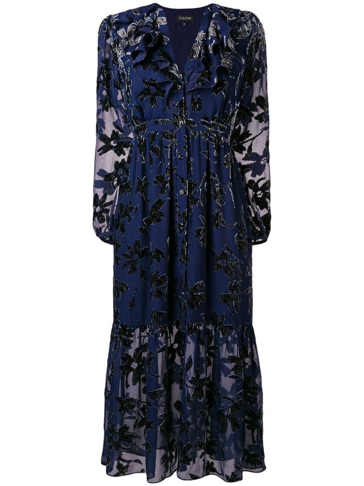 Saloni Ginny Midi Dress - Blue