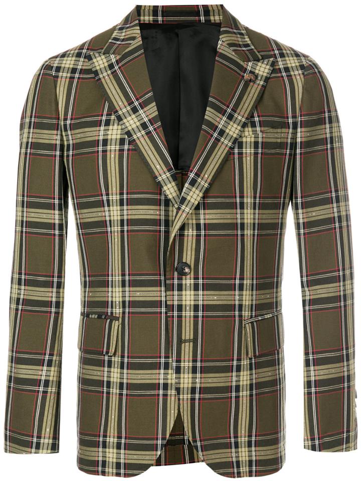 Gabriele Pasini Checked Blazer - Green